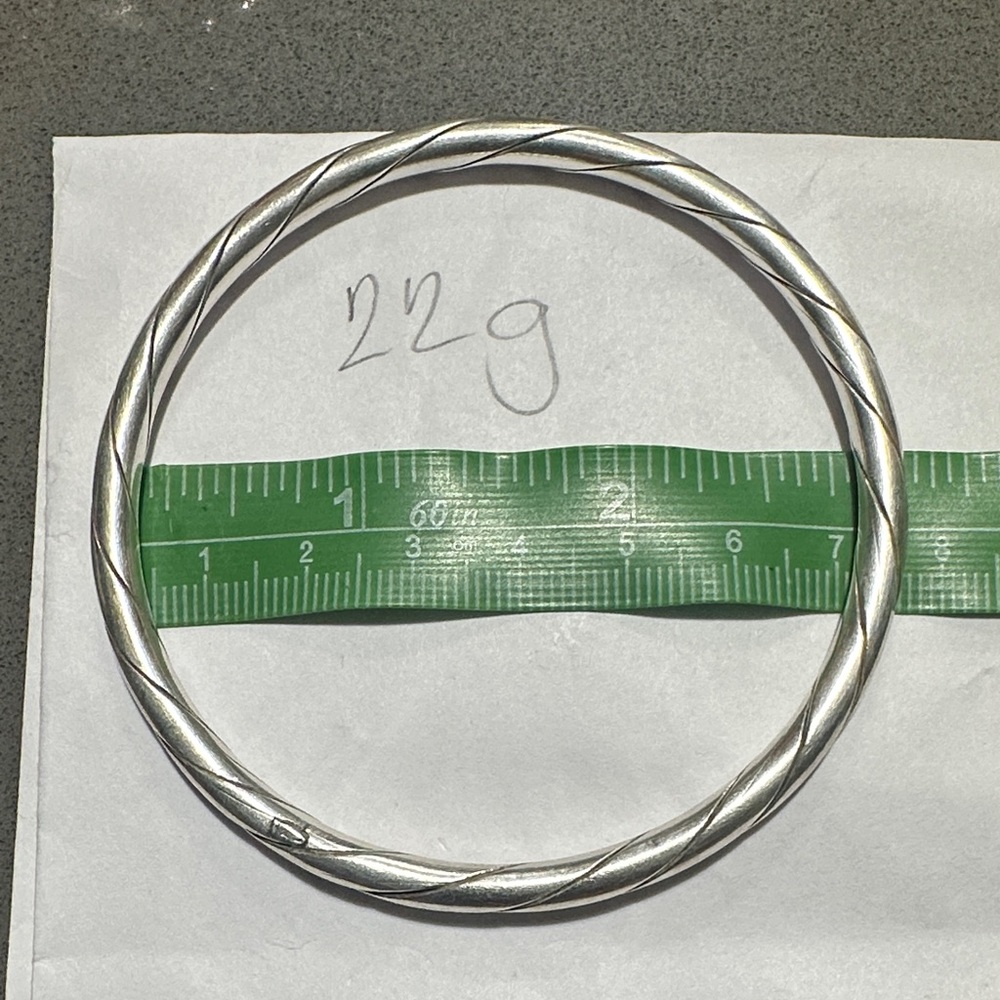 Silver Twisted Bangle Bracelet